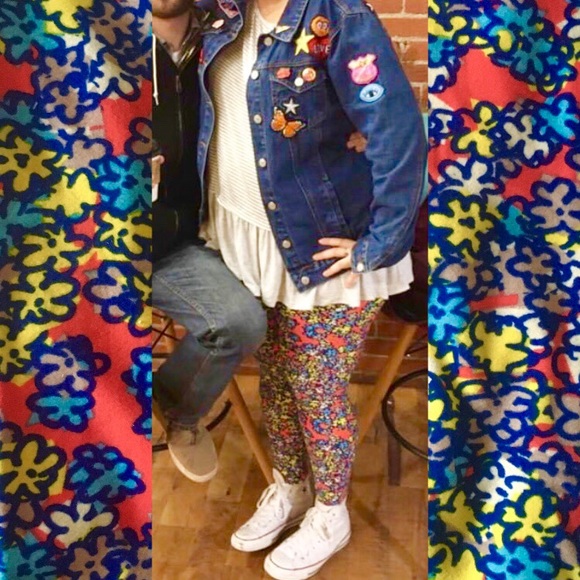 Funky Floral Lularoe Leggings TC - Picture 5 of 5